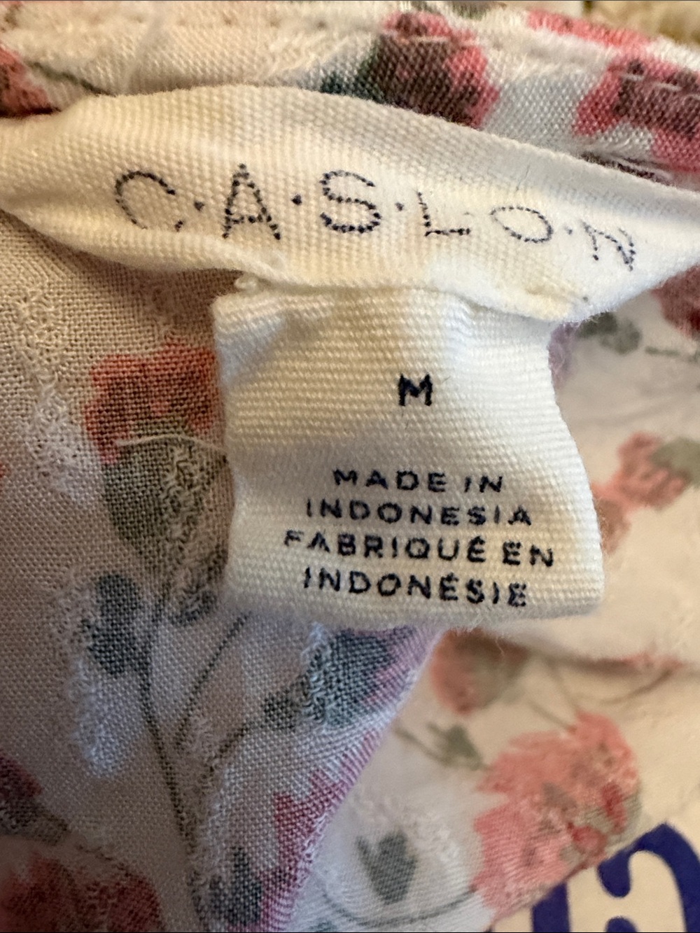 Caslon Pink Floral V-Neck Short Sleeve Blouse - Picture 2 of 3